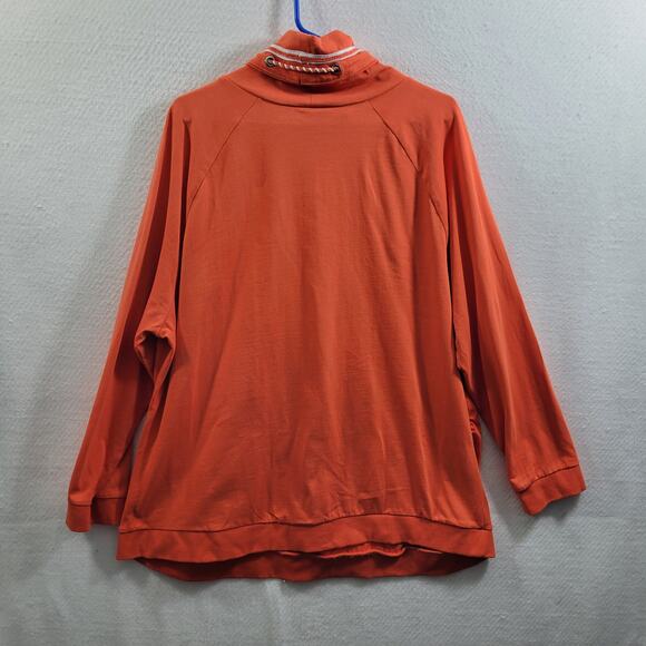 Ulla Popken Orange Draw String Collar Long Sleeve Sweatshirt Sz 20/22 10724-913 - Picture 6 of 7
